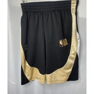 Mens Small NBA Basketball Gym Shorts Gold & Black Drawstring‎ & Pockets